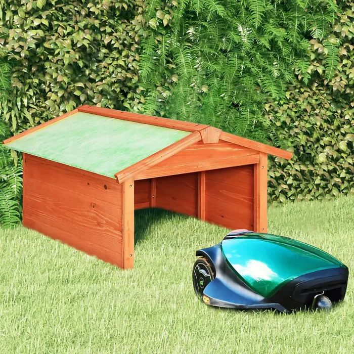 Vidaxl Robotic Lawn Mower Garage 72x87x50 Cm Solid Firwood Lawn Mower Garages