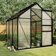 Vidaxl Greenhouse With Base Frame Anthracite Aluminium 3.61 M² Greenhouses