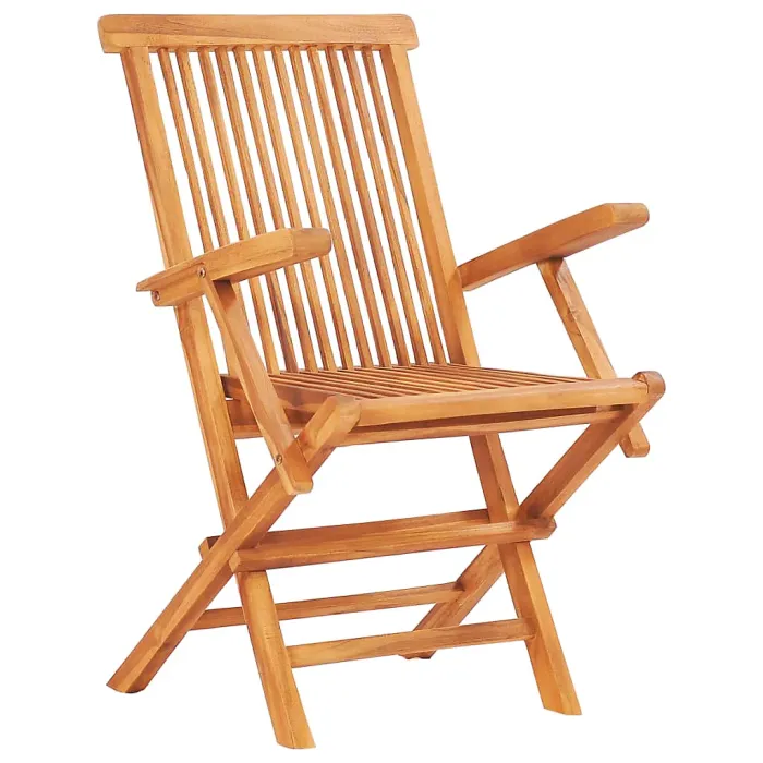 vidaXL 7 Piece Folding Outdoor Dining Set Solid Teak Wood