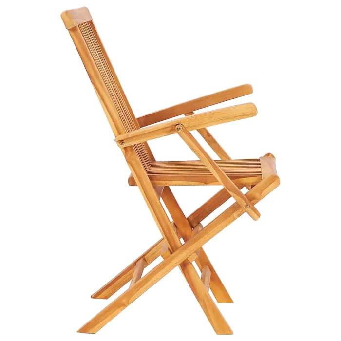 vidaXL 7 Piece Folding Outdoor Dining Set Solid Teak Wood