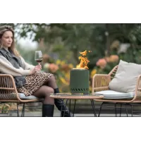 RedFire Volcano Pellet Tabletop Fire Pit Medium Size - Olive Green - 18cm Diameter