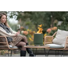 RedFire Volcano Pellet Tabletop Fire Pit Medium Size - Olive Green - 18cm Diameter