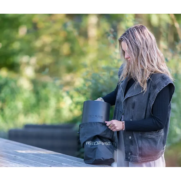 RedFire Volcano Pellet Tabletop Fire Pit Medium Size - Olive Green - 18cm Diameter