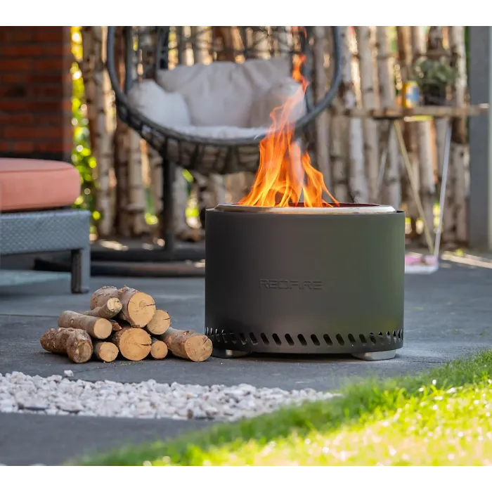 RedFire Volcano Pellet Fire Pit Extra Large Size - Matt Black - 49.5cm Diameter