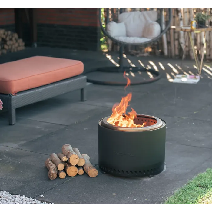 RedFire Volcano Pellet Fire Pit Extra Large Size - Matt Black - 49.5cm Diameter