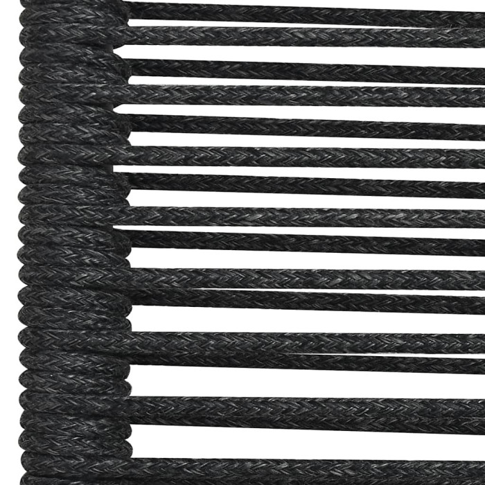 7 Piece Garden Outdoor Dining Set Suitable for Backyard, Patio Cotton Rope and Steel Black