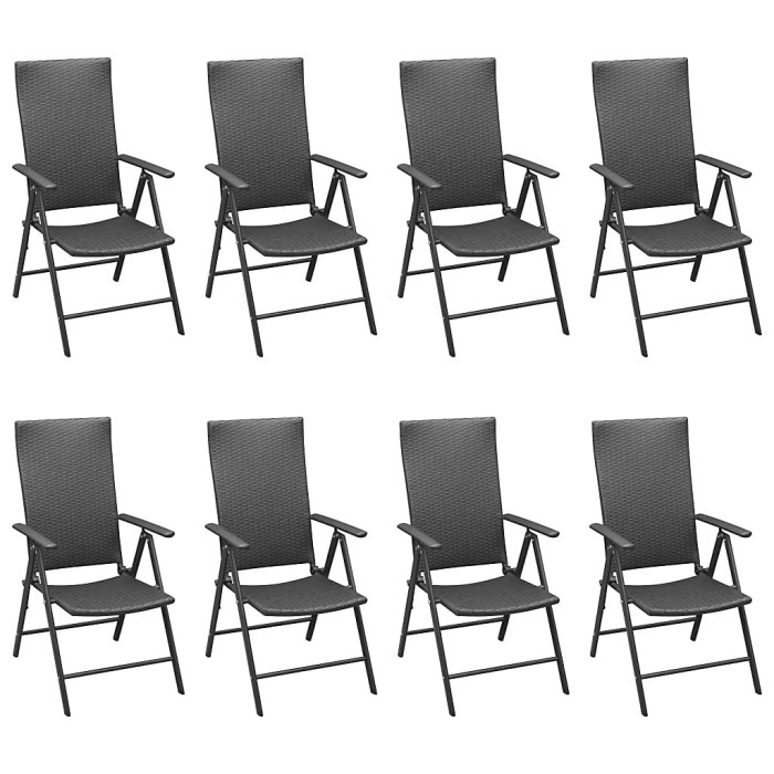 9 Piece Garden Outdoor Dining Set Suitable for Backyard, Patio Black