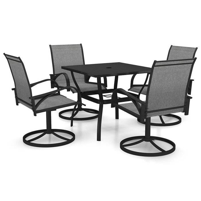 5 Piece Garden Outdoor Dining Set Suitable for Backyard, Patio Textilene and Steel