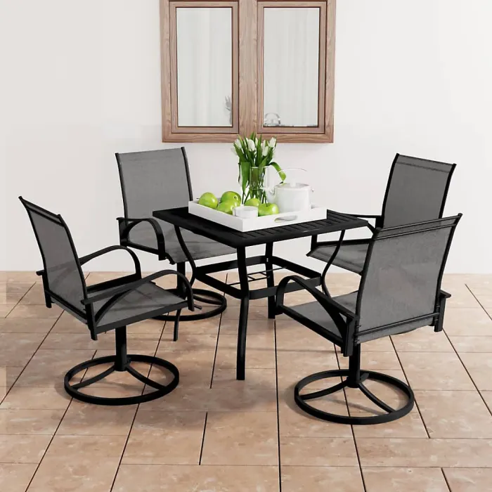5 Piece Garden Outdoor Dining Set Suitable for Backyard, Patio Textilene and Steel