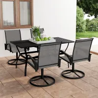 5 Piece Garden Outdoor Dining Set Suitable for Backyard, Patio Textilene and Steel