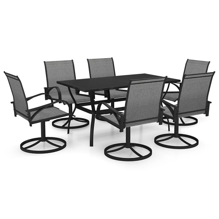 7 Piece Garden Outdoor Dining Set Suitable for Backyard, Patio Textilene and Steel