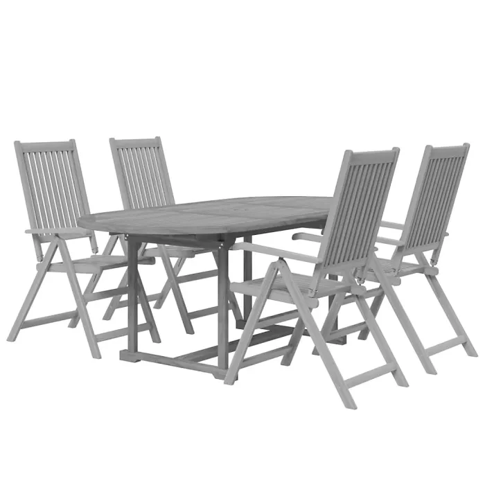 5 Piece Garden Outdoor Dining Set Suitable for Backyard, Patio Solid Wood Acacia