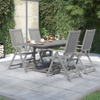5 Piece Garden Outdoor Dining Set Suitable for Backyard, Patio Solid Wood Acacia