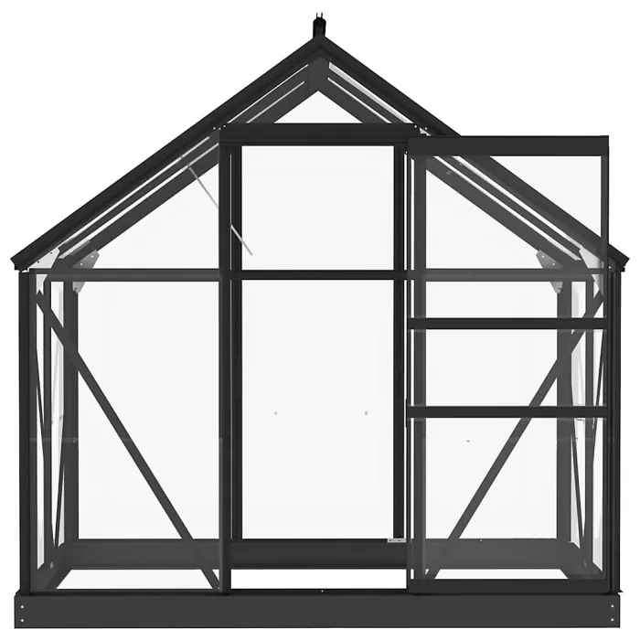 Anthracite Glass Greenhouse 155x103x191 cm Aluminium Plant House