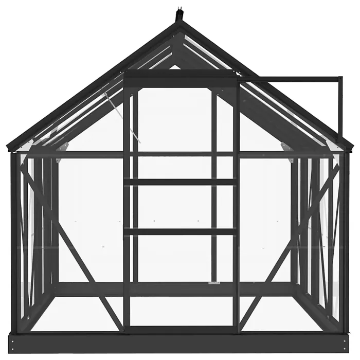 Anthracite Glass Greenhouse 155x200.5x191 cm Aluminium Plant House