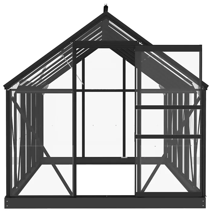 Anthracite Glass Greenhouse 155x298x191 cm Aluminium Plant House