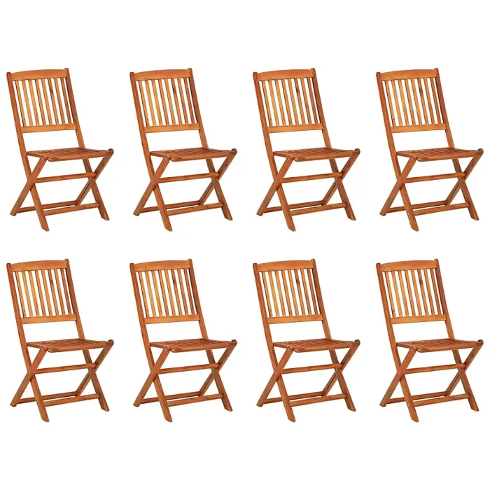 9 Piece Garden Outdoor Dining Set Suitable for Backyard, Patio Solid Acacia Wood