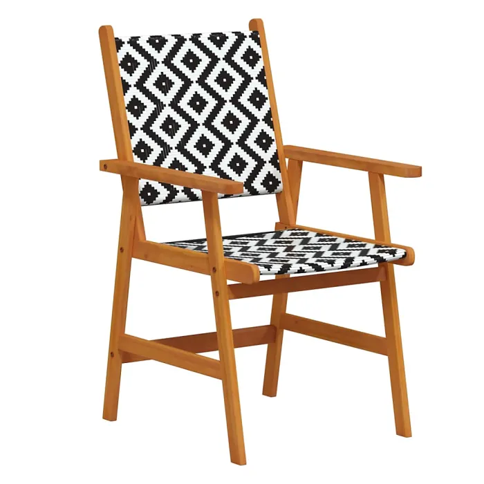 7 Piece Garden Outdoor Dining Set Suitable for Backyard, Patio Solid Acacia Wood