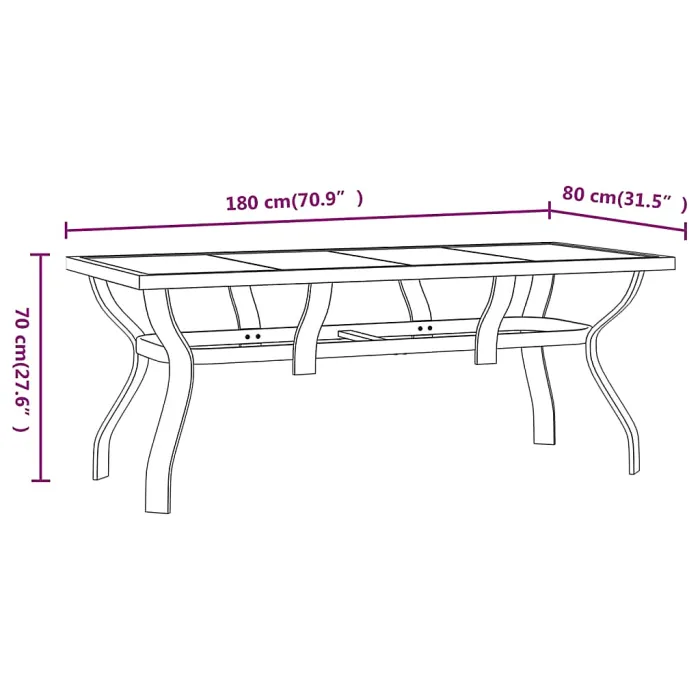 9 Piece Garden Outdoor Dining Set Suitable for Backyard, Patio Grey and Black