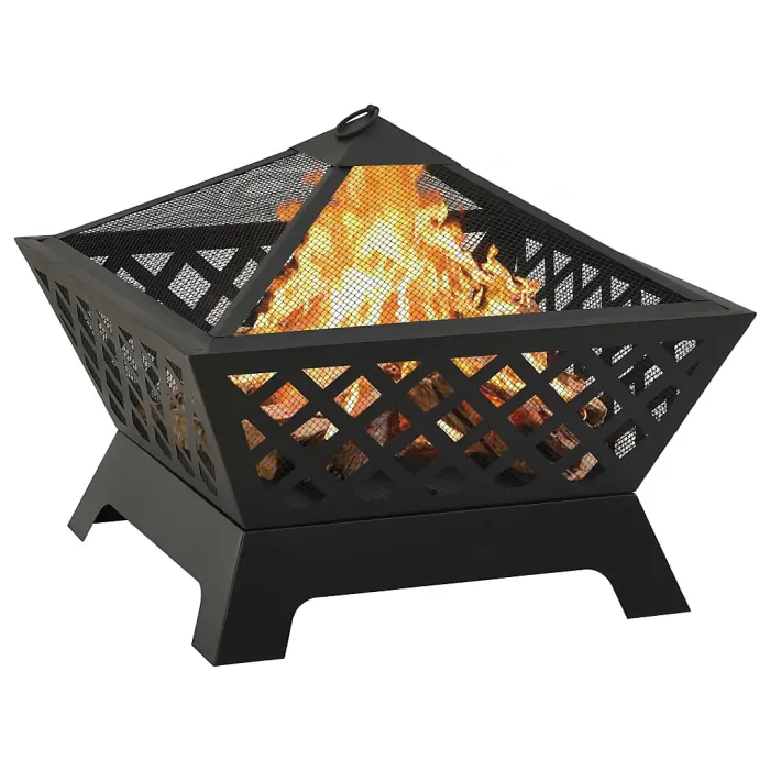 Vidaxl Fire Pit With Poker 64 Cm Xxl Steel Fire Pits