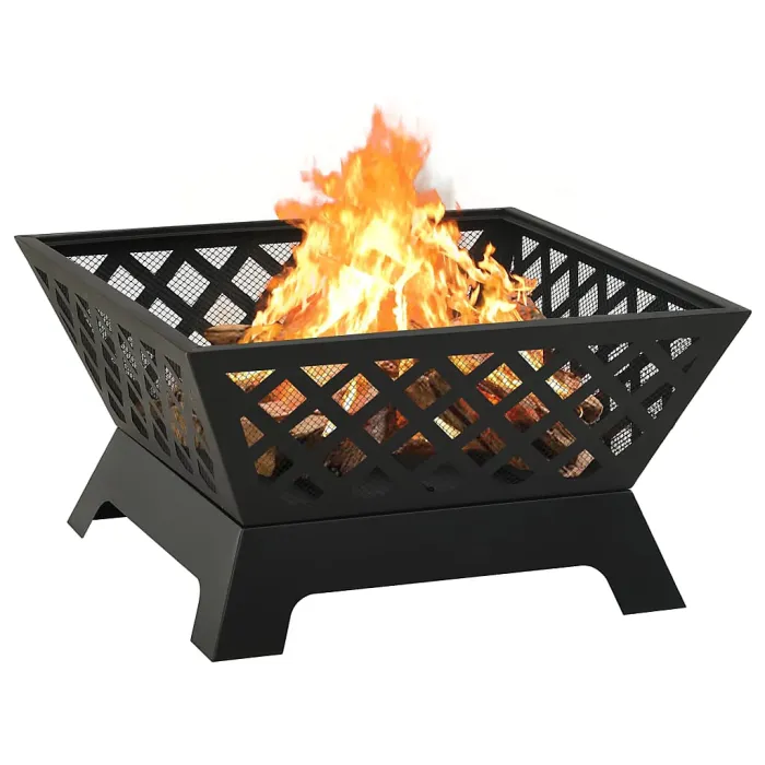 Vidaxl Fire Pit With Poker 64 Cm Xxl Steel Fire Pits