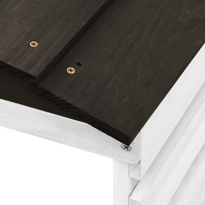 Vidaxl Robotic Lawn Mower Garage Black And White 78x74x54 Cm Firwood Lawn Mower Garages