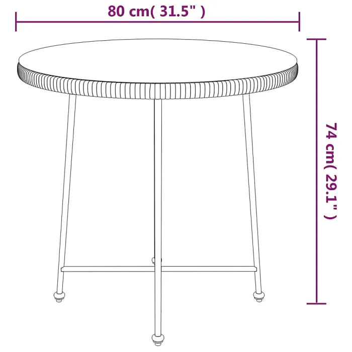Dining Table Black80 cmÂ Tempered Glass and Steel