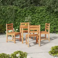 5 Piece Garden Outdoor Dining Set Suitable for Backyard, Patio Solid Wood Teak