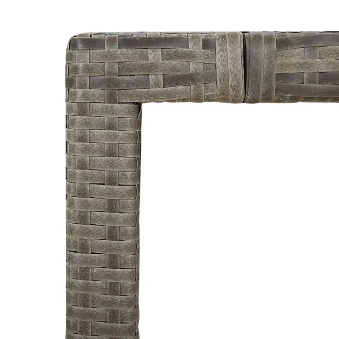 5 Piece Garden Outdoor Dining Set Suitable for Backyard, Patio Grey Poly Rattan&Solid Wood Acacia