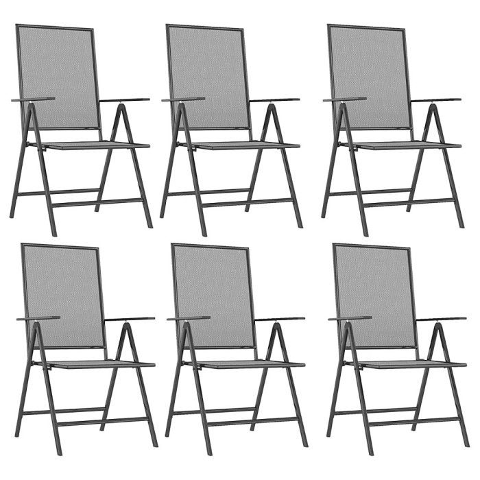 7 Piece Garden Outdoor Dining Set Suitable for Backyard, Patio Anthracite Steel