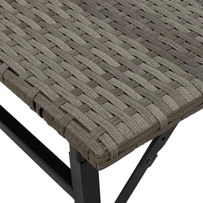 5 Piece Garden Outdoor Dining Set Suitable for Backyard, Patio Foldable Grey Poly Rattan