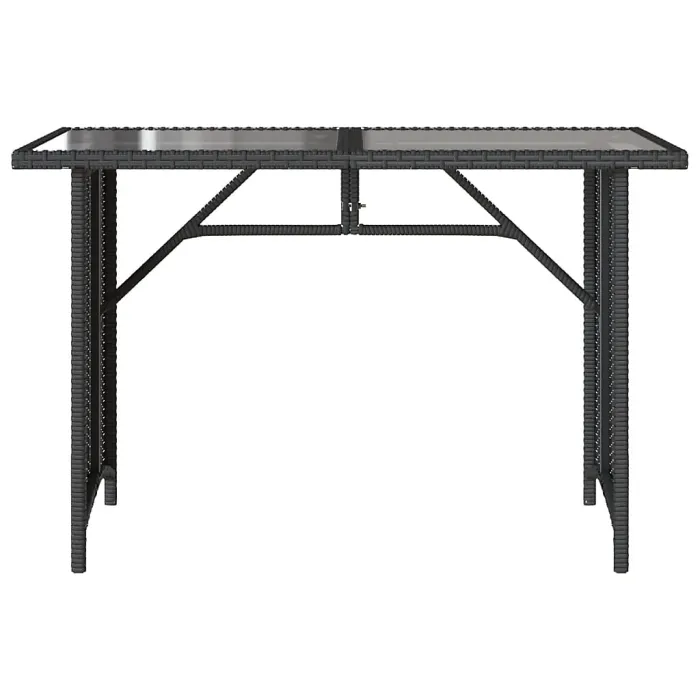 2 Piece Garden Outdoor Dining Set Suitable for Backyard, Patio with Cushions Black Poly Rattan