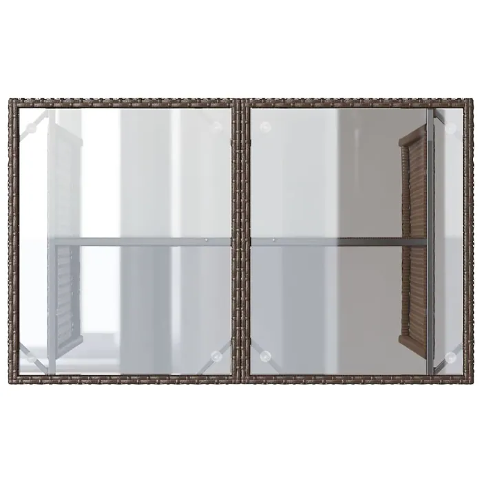 2 Piece Garden Outdoor Dining Set Suitable for Backyard, Patio with Cushions Brown Poly Rattan