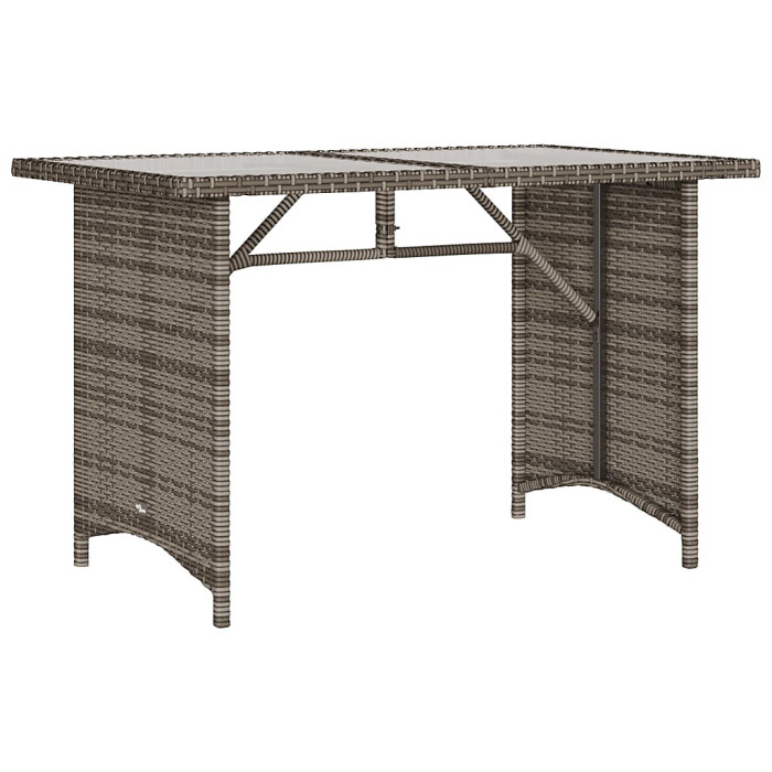 2 Piece Garden Outdoor Dining Set Suitable for Backyard, Patio with Cushions Grey Poly Rattan