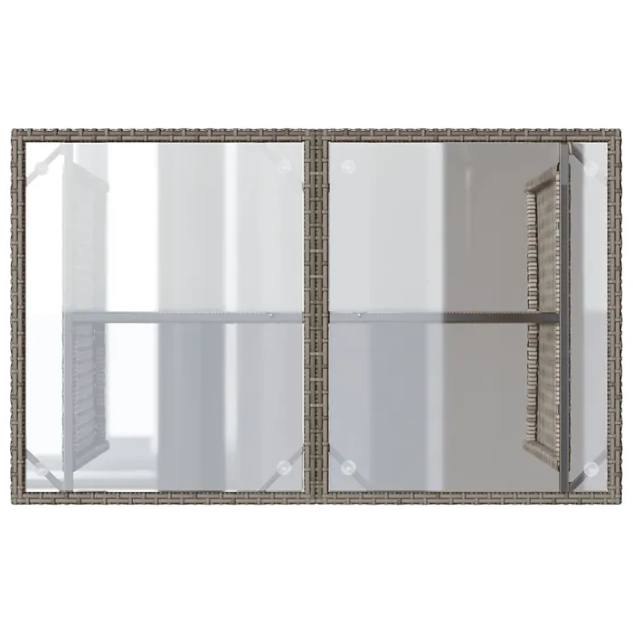 2 Piece Garden Outdoor Dining Set Suitable for Backyard, Patio with Cushions Grey Poly Rattan