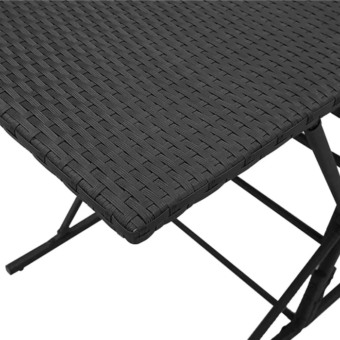 7 Piece Garden Outdoor Dining Set Suitable for Backyard, Patio with Cushions Black Poly Rattan