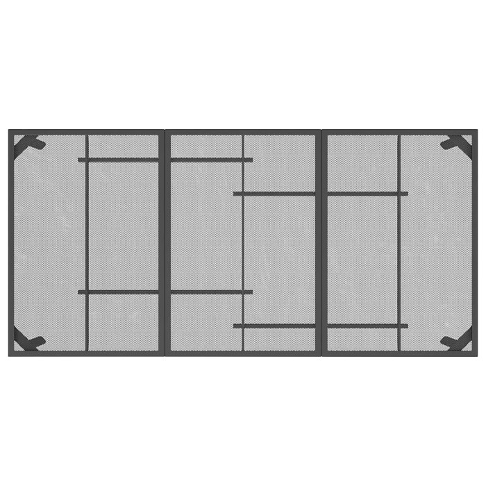 7 Piece Garden Outdoor Dining Set Suitable for Backyard, Patio Anthracite Metal Mesh