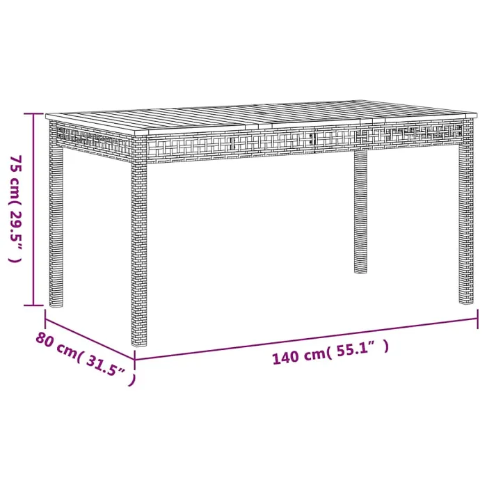 5 Piece Garden Outdoor Dining Set Suitable for Backyard, Patio with Cushions Grey Poly Rattan