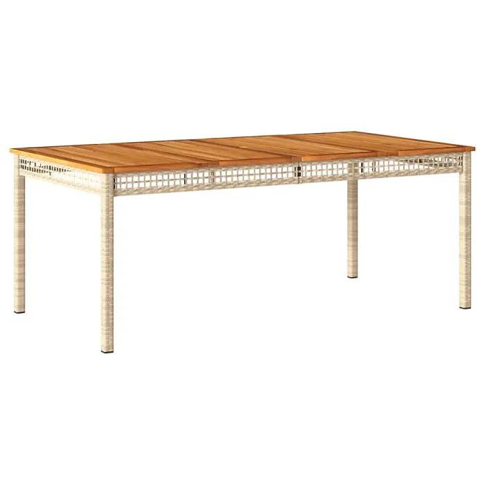 9 Piece Garden Outdoor Dining Set Suitable for Backyard, Patio with Cushions Beige Poly Rattan