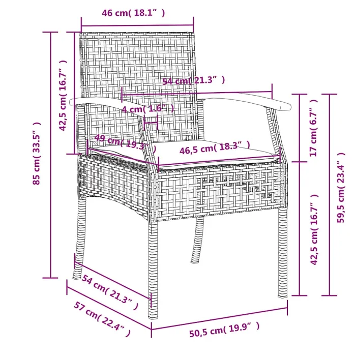 9 Piece Garden Outdoor Dining Set Suitable for Backyard, Patio with Cushions Beige Poly Rattan