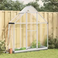Silver Greenhouse with Base Frame 169x58x202 cm Aluminium