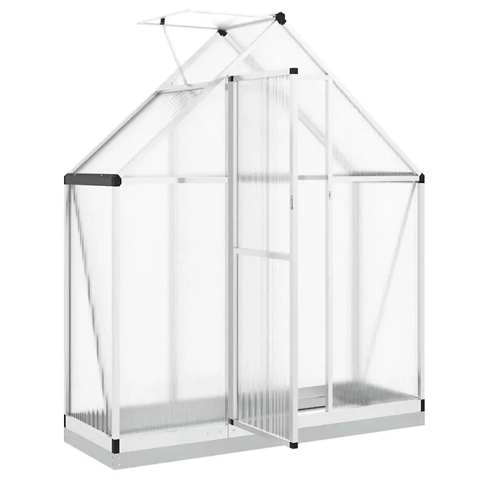 Silver Greenhouse with Base Frame 169x58x202 cm Aluminium