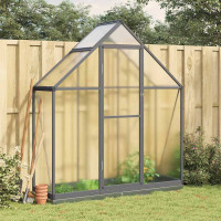 Anthracite Greenhouse with Base Frame 169x58x202 cm Aluminium