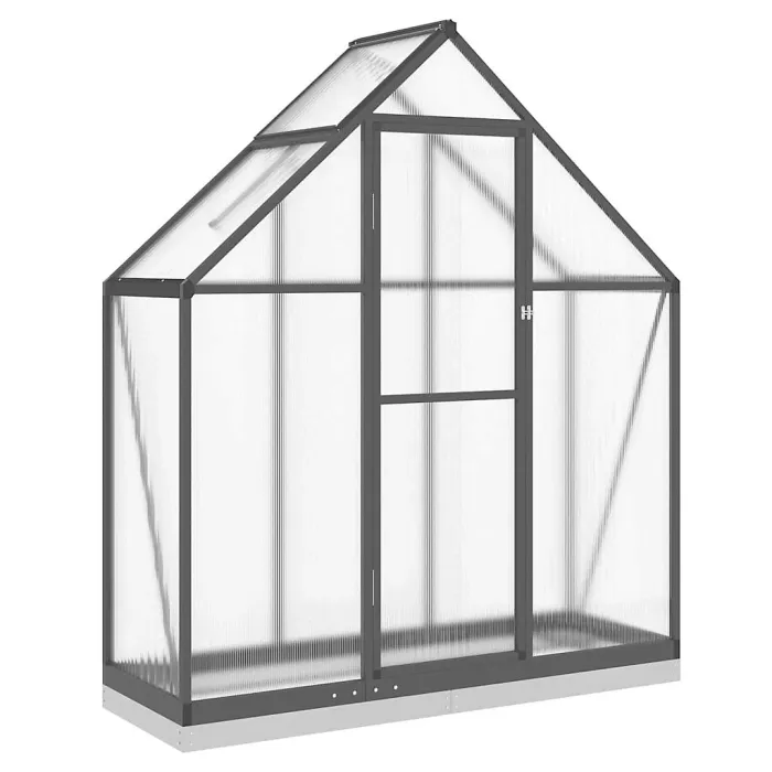 Anthracite Greenhouse with Base Frame 169x58x202 cm Aluminium