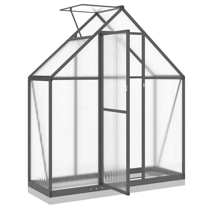 Anthracite Greenhouse with Base Frame 169x58x202 cm Aluminium