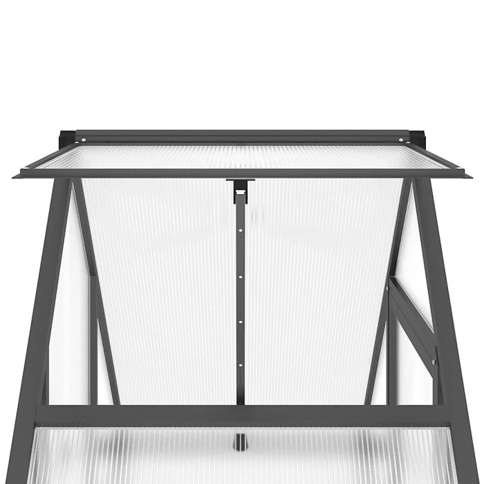Anthracite Greenhouse with Base Frame 169x58x202 cm Aluminium