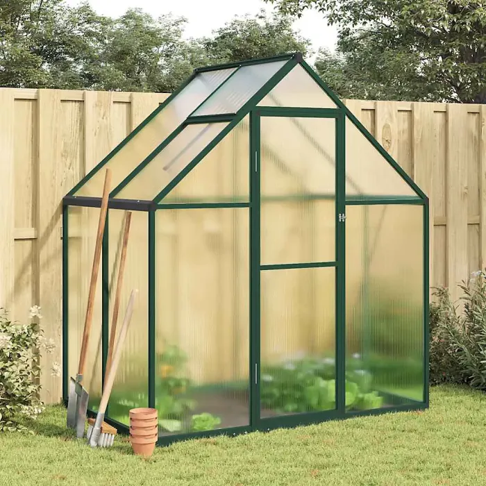 Green Greenhouse with Base Frame 169x114x195 cm Aluminium
