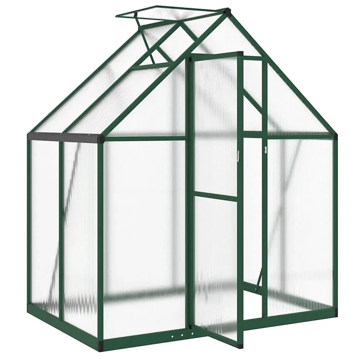 Green Greenhouse with Base Frame 169x114x195 cm Aluminium