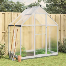 Silver Greenhouse with Base Frame 169x114x202 cm Aluminium