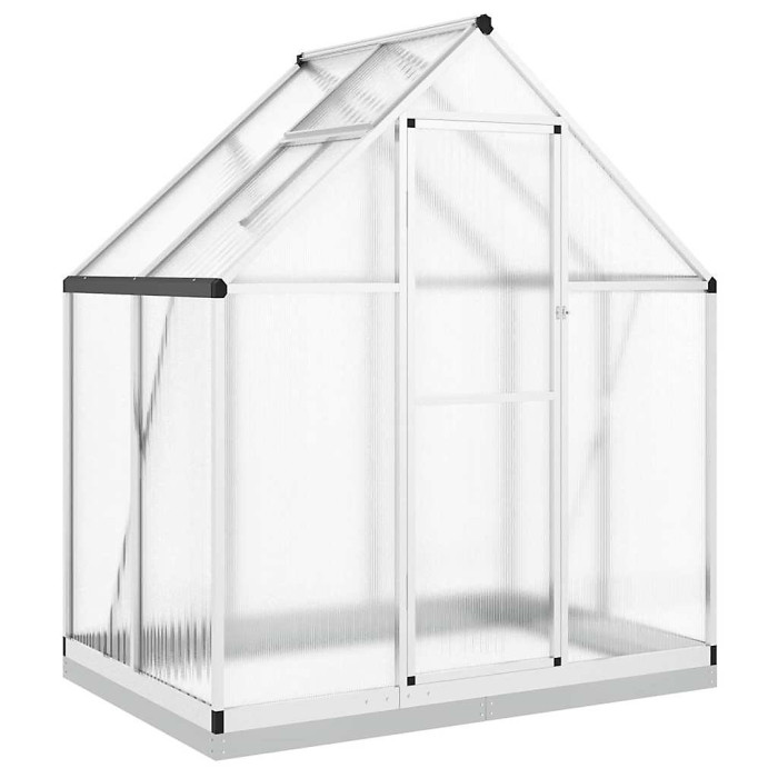 Silver Greenhouse with Base Frame 169x114x202 cm Aluminium